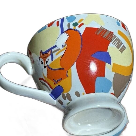 What the fox teacup and saucer funny modern tea time set for sarcastic birthday - Picture 3 of 9